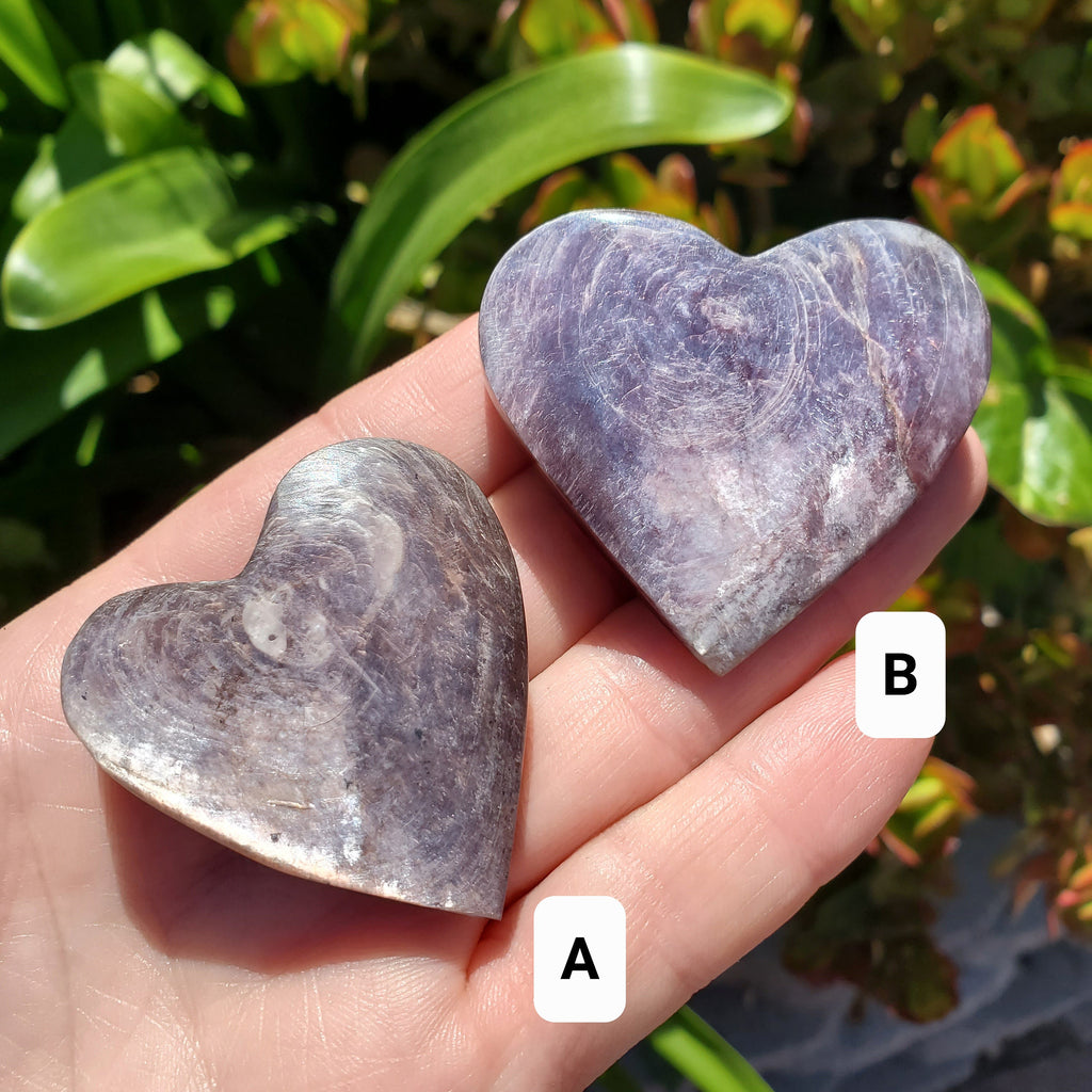 Flashy Mica Heart - High Quality Purple Mica - Helps Through Transitions, Stress Relief, Calming - Flashy Lepidolite Heart Healing Gemstone