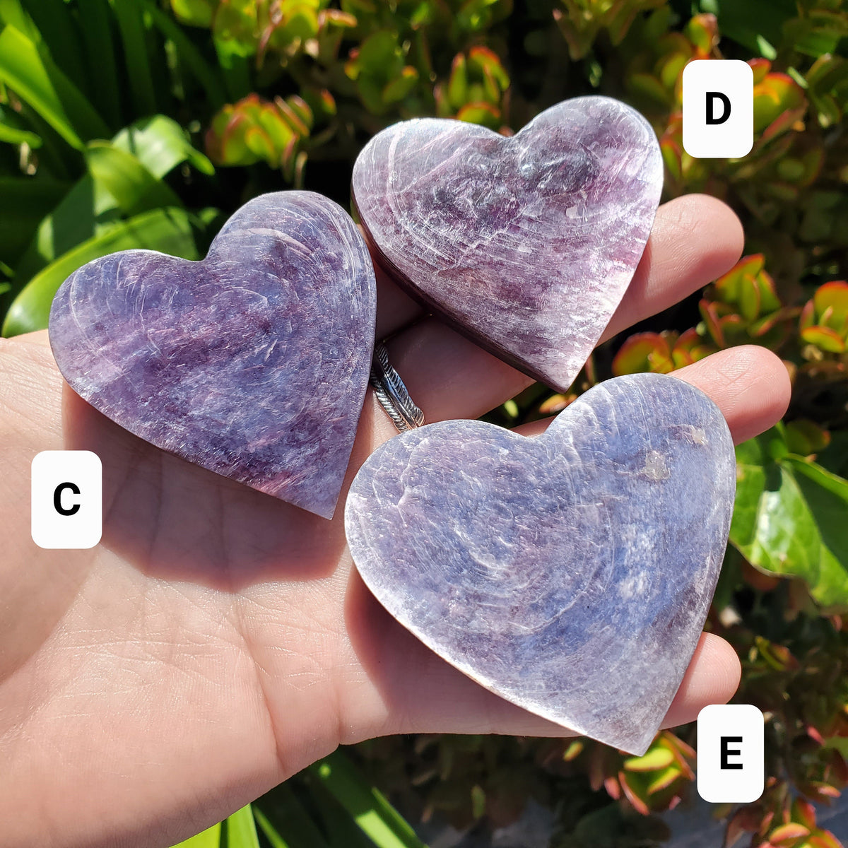 Flashy Mica Heart - High Quality Purple Mica - Helps Through Transitions, Stress Relief, Calming - Flashy Lepidolite Heart Healing Gemstone