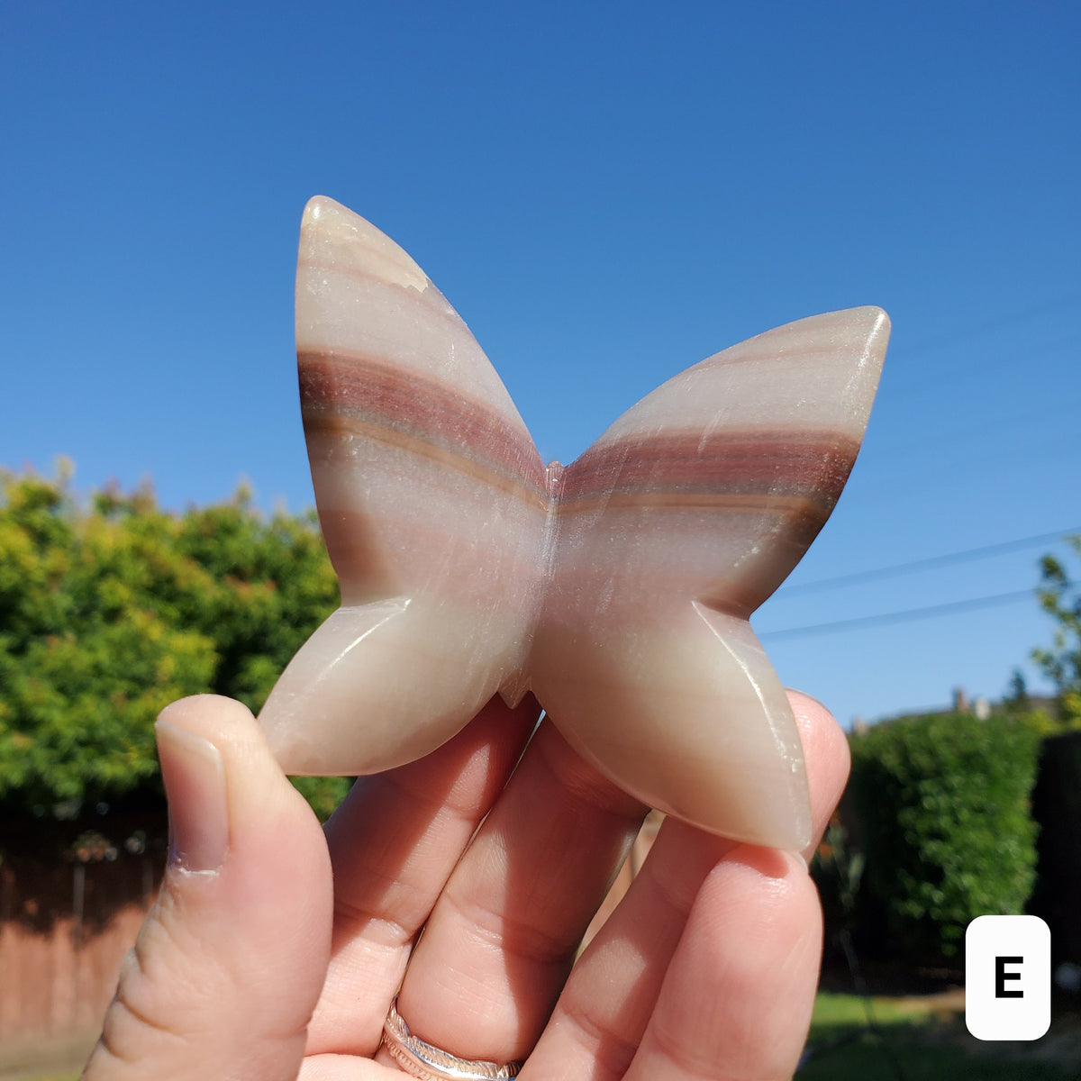 Pink Banded Calcite Butterfly - Emotional Healing, Pure Love, Happiness, Soothing - 3D Crystal Butterfly Stone Healing Crystals Gemstones