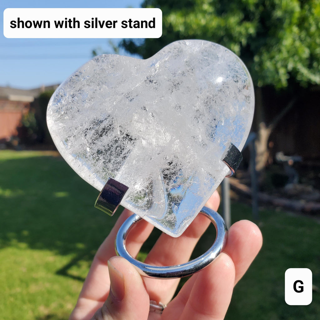 Chunky Quartz Heart - Magnifies Intentions, Transmutes Negative, Energizes Positive Energy - Clear Heart Carving Crystal Healing Stone