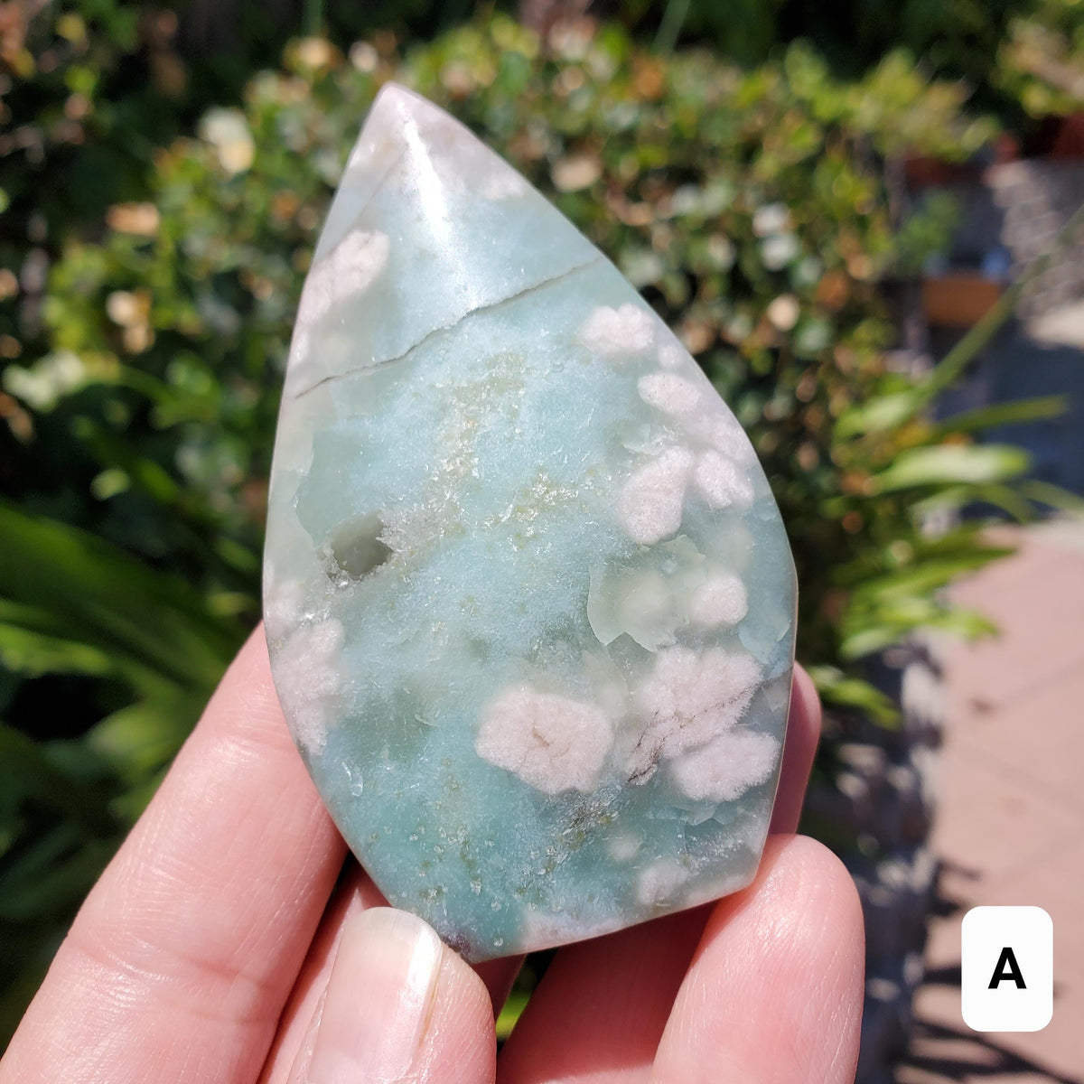 Green Flower Agate Flame - Gentle, Nourishing, Growth, New Beginnings - Flower Agate Crystal Flame Healing Gemstone