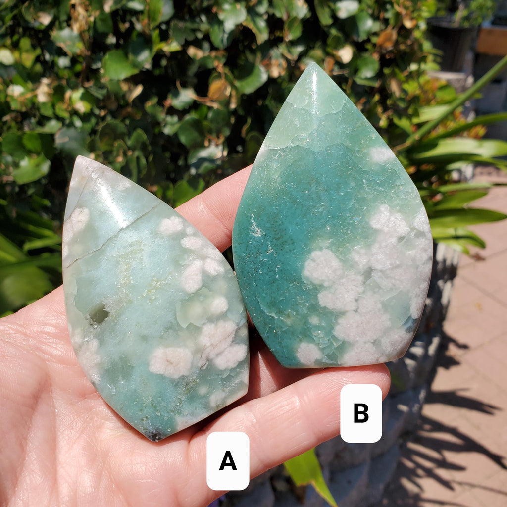 Green Flower Agate Flame - Gentle, Nourishing, Growth, New Beginnings - Flower Agate Crystal Flame Healing Gemstone