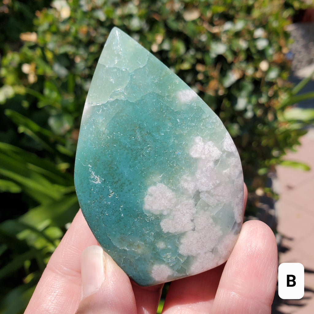 Green Flower Agate Flame - Gentle, Nourishing, Growth, New Beginnings - Flower Agate Crystal Flame Healing Gemstone