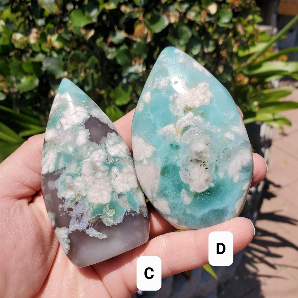 Green Flower Agate Flame - Gentle, Nourishing, Growth, New Beginnings - Flower Agate Crystal Flame Healing Gemstone