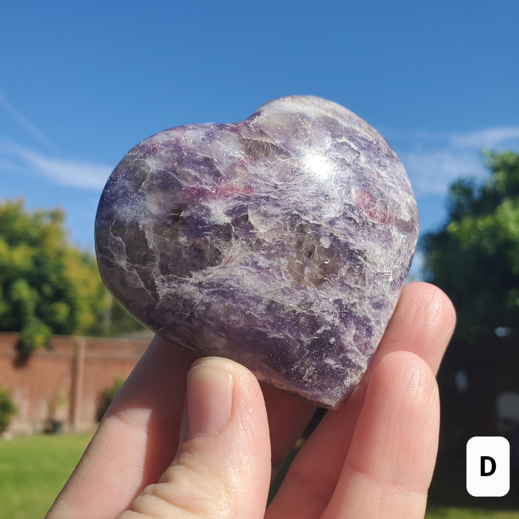 Unicorn Stone Heart - Supportive, Calm, Emotional Healing, Grounding - Pink Tourmaline, Lepidolite, Smokey Quartz and Cleavelandite