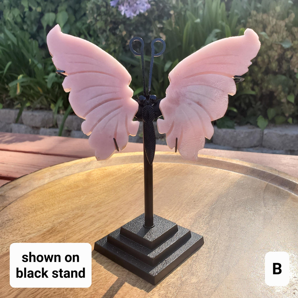 Pink Opal Butterfly - Activates Heart Chakra, Strengthens Connection To Yourself, Individuality - Pink Crystal Butterfly Carving