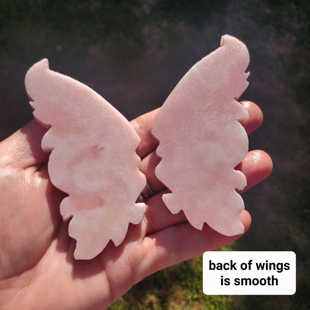 Pink Opal Butterfly - Activates Heart Chakra, Strengthens Connection To Yourself, Individuality - Pink Crystal Butterfly Carving