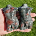 African Bloodstone Male Figure - Calming, Grounding, Persistence, Courage - Black and Red Crystal Male Healing Gemstone
