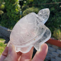 Quartz Turtle - Counteracts Negativity, Energizes Positivity - Crystal Turtle Carving Healing Gemstone Tortoise Figurine Paperweight