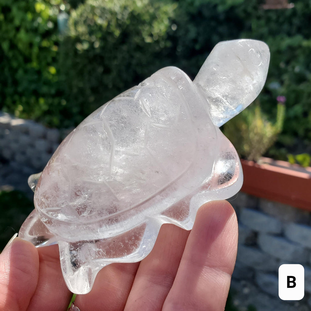 Quartz Turtle - Counteracts Negativity, Energizes Positivity - Crystal Turtle Carving Healing Gemstone Tortoise Figurine Paperweight