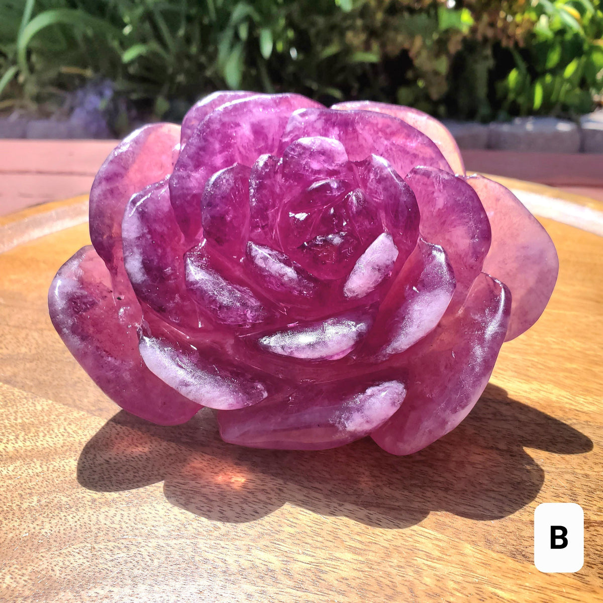 Big Pink Purple Fluorite Flower Light - The Dream Crystal, Mental Concentration, Clears Negativity - Mica Fluorite Crystal Rose Statement