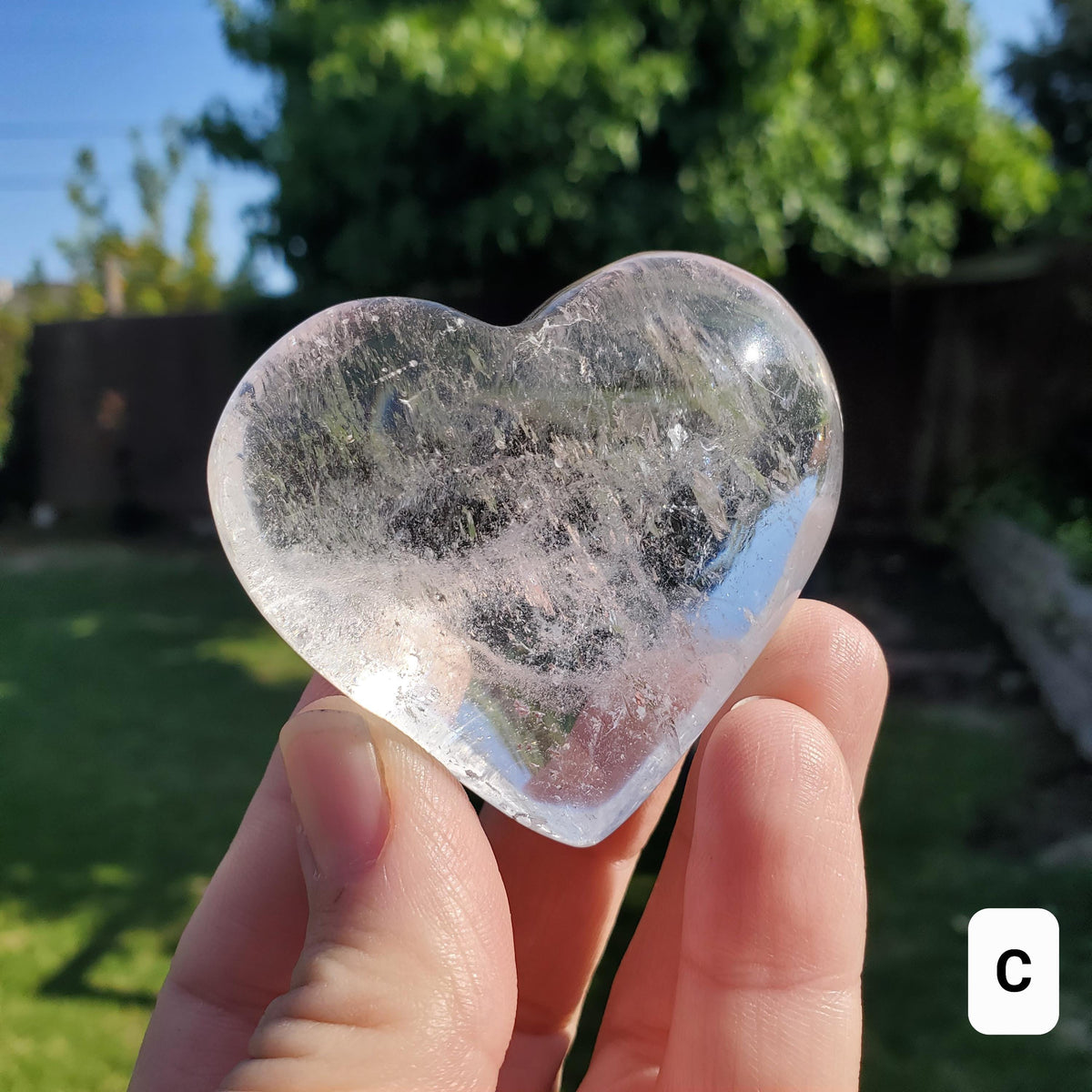 Chunky Quartz Heart - Magnifies Intentions, Transmutes Negative, Energizes Positive Energy - Clear Heart Carving Crystal Healing Stone