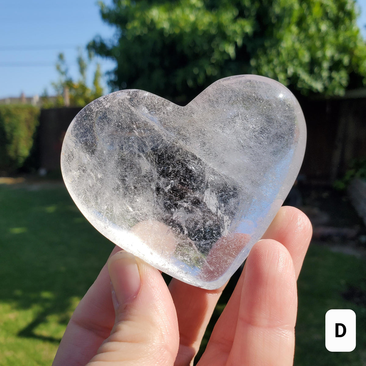 Chunky Quartz Heart - Magnifies Intentions, Transmutes Negative, Energizes Positive Energy - Clear Heart Carving Crystal Healing Stone