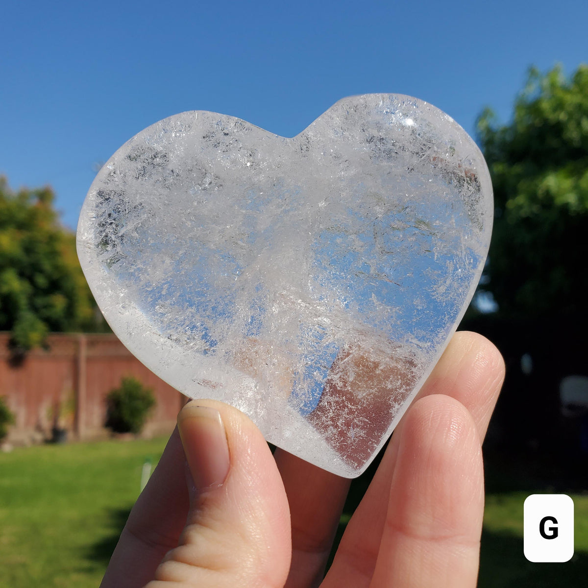 Chunky Quartz Heart - Magnifies Intentions, Transmutes Negative, Energizes Positive Energy - Clear Heart Carving Crystal Healing Stone