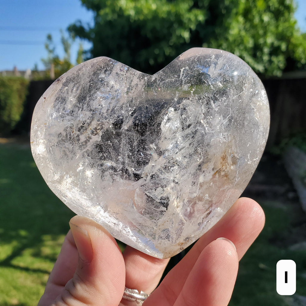 Chunky Quartz Heart - Magnifies Intentions, Transmutes Negative, Energizes Positive Energy - Clear Heart Carving Crystal Healing Stone