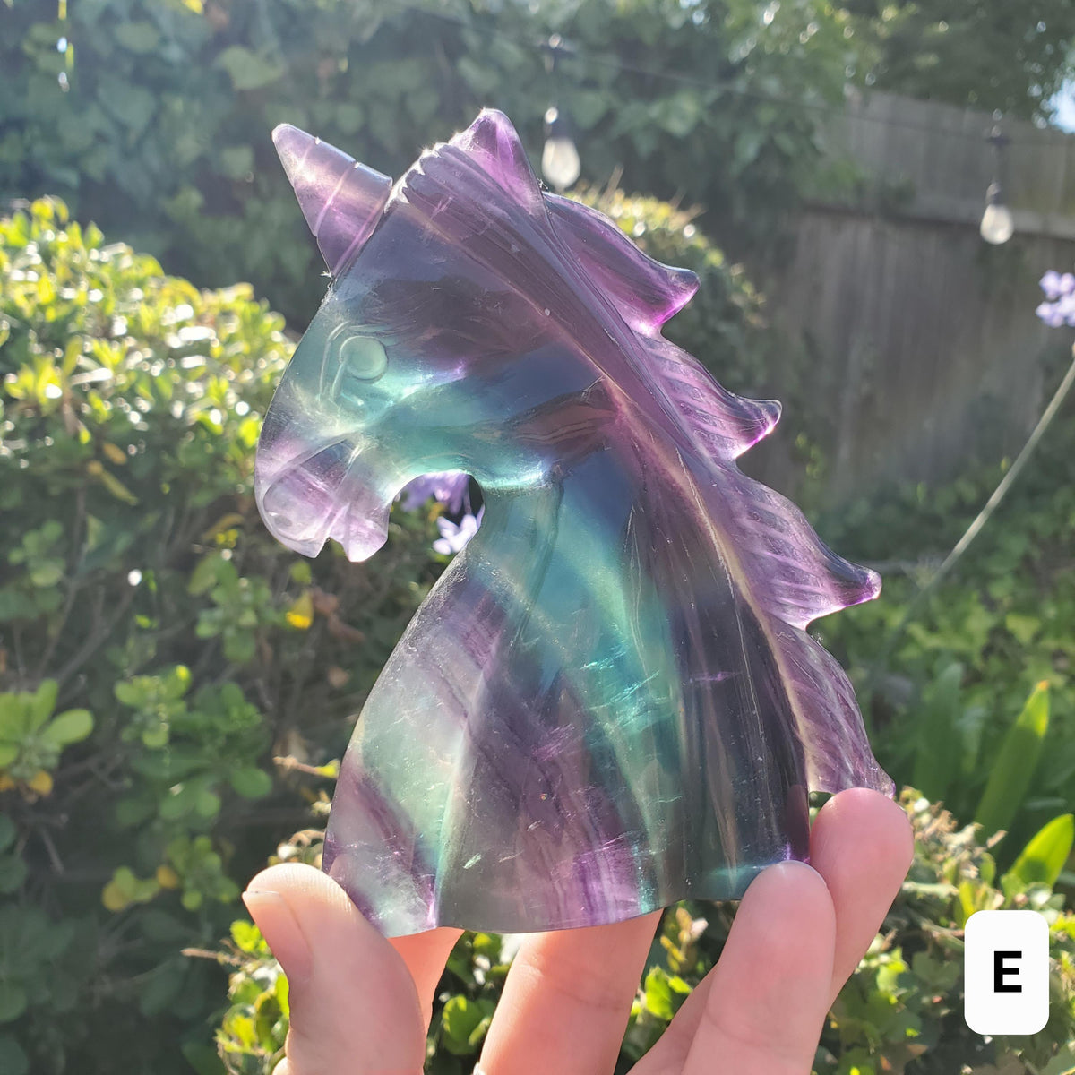Chunky Rainbow Fluorite Unicorn - Stability, Concentration, Protection - Fluorite Carved Crystal Unicorn Healing Gemstone