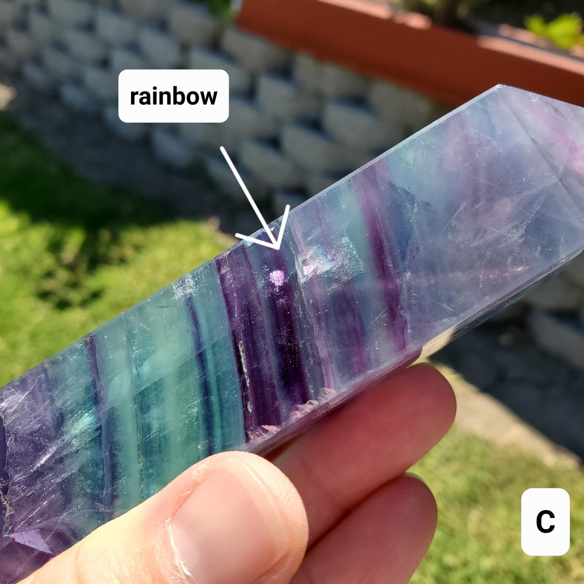 Rainbow Fluorite Tower - Mental Clarity, Stability, Concentration, Energetic Protection - Fluorite Healing Balancing Crystals Gemstones