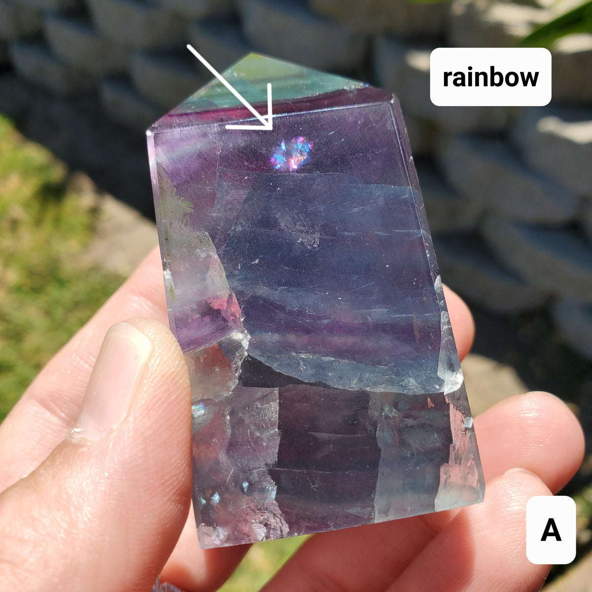 Rainbow Fluorite Tower - Mental Clarity, Stability, Concentration, Energetic Protection - Fluorite Healing Balancing Crystals Gemstones