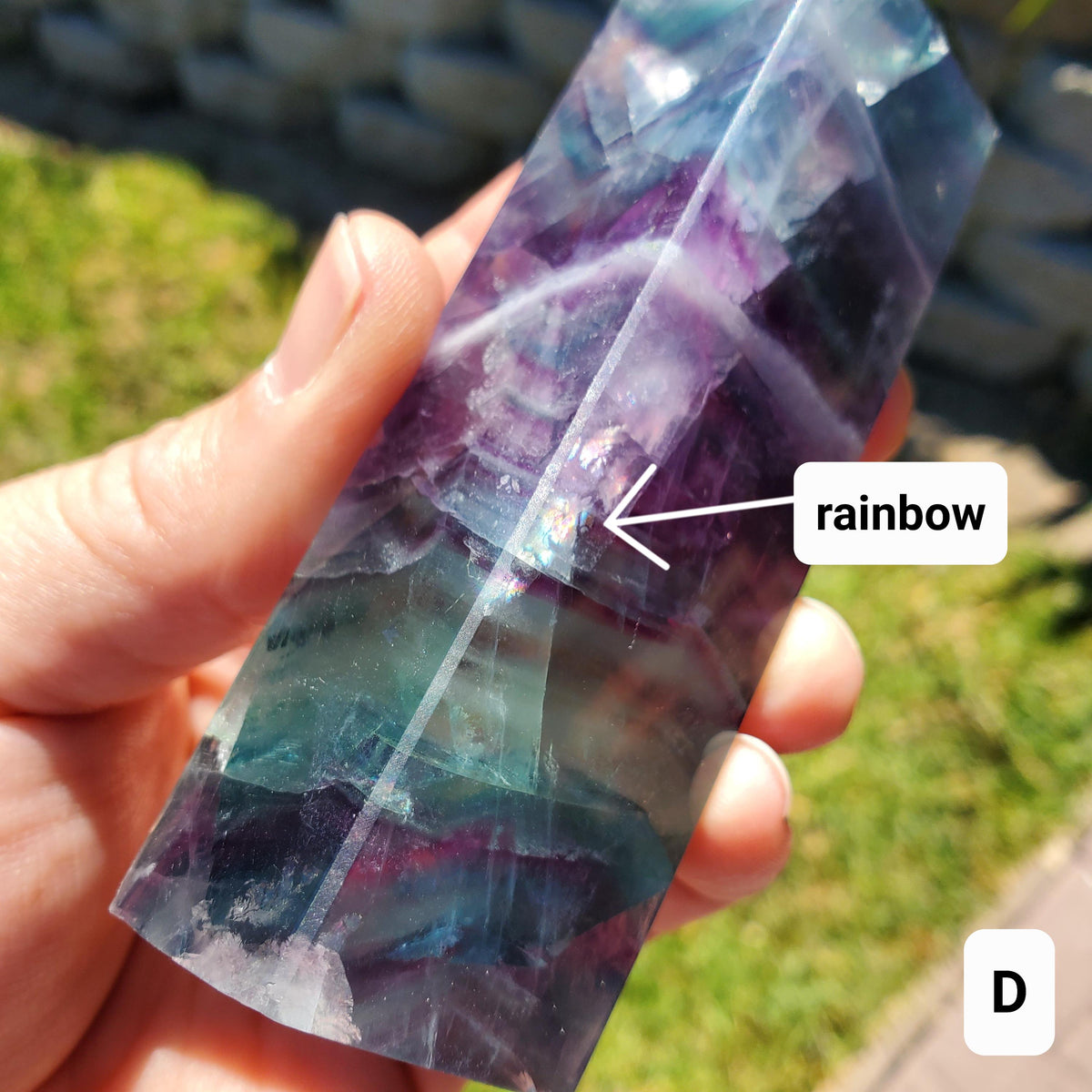 Rainbow Fluorite Tower - Mental Clarity, Stability, Concentration, Energetic Protection - Fluorite Healing Balancing Crystals Gemstones