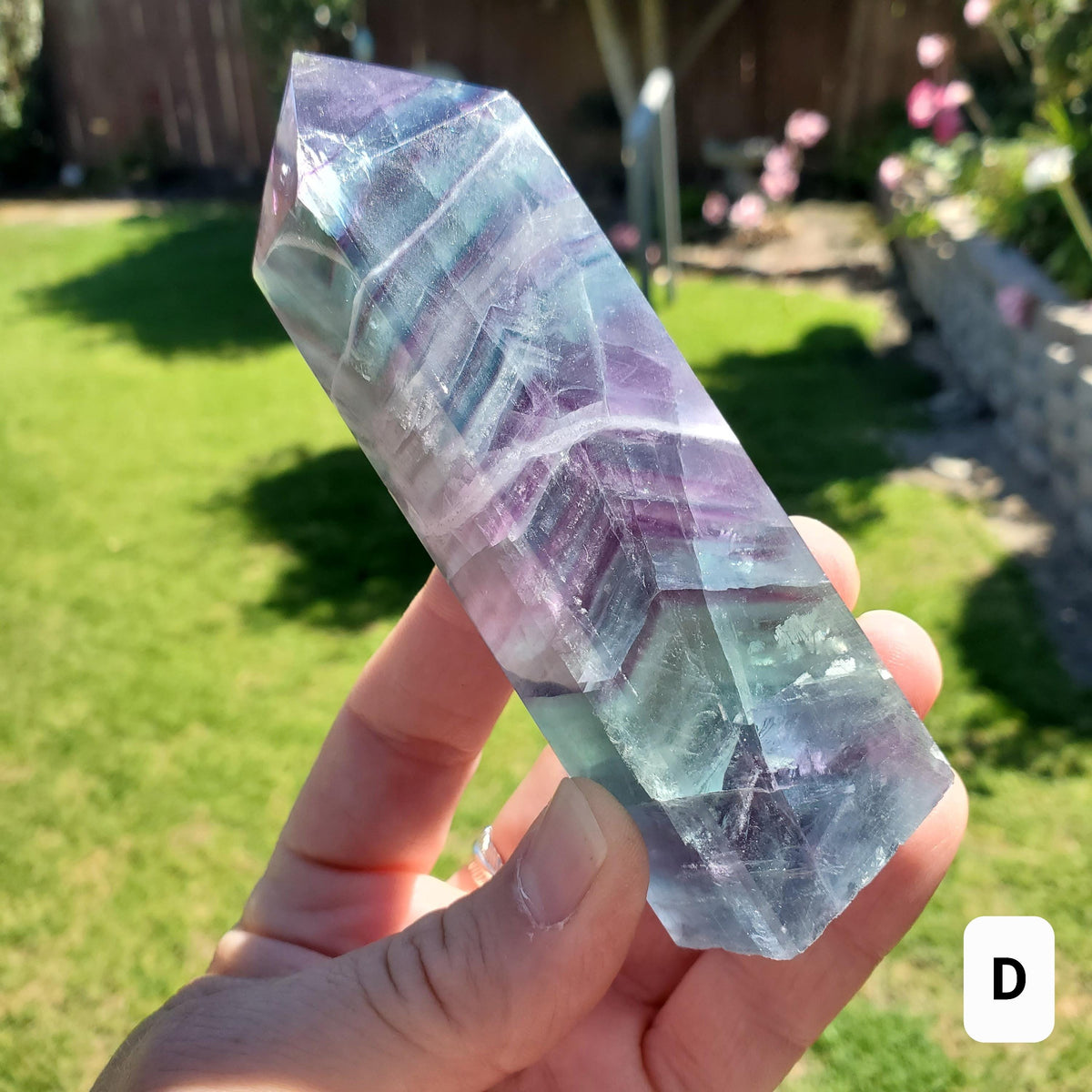 Rainbow Fluorite Tower - Mental Clarity, Stability, Concentration, Energetic Protection - Fluorite Healing Balancing Crystals Gemstones
