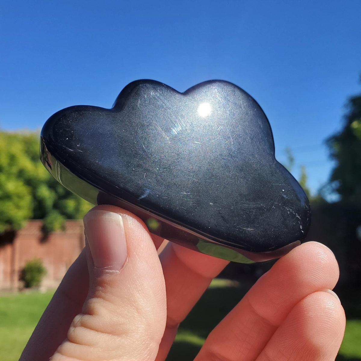 Obsidian Cloud - Self Reflection, Release Negative Energies - Standing Obsidian Black Cloud Carving Crystal Healing Gemstone