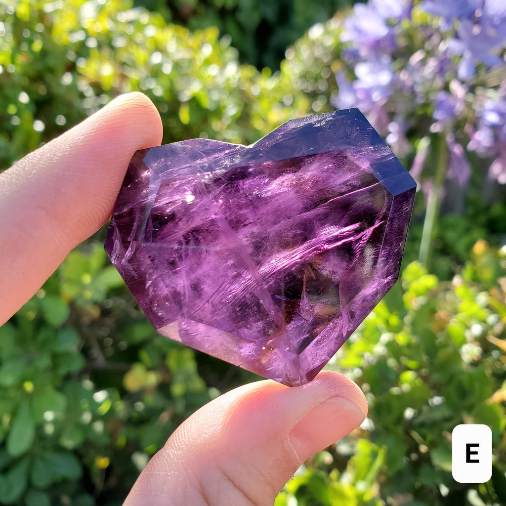 High Quality Faceted Amethyst Heart - Calming, Energetic Protection, Positivity, Connection - Purple Heart Carving Crystal Healing Gemstones