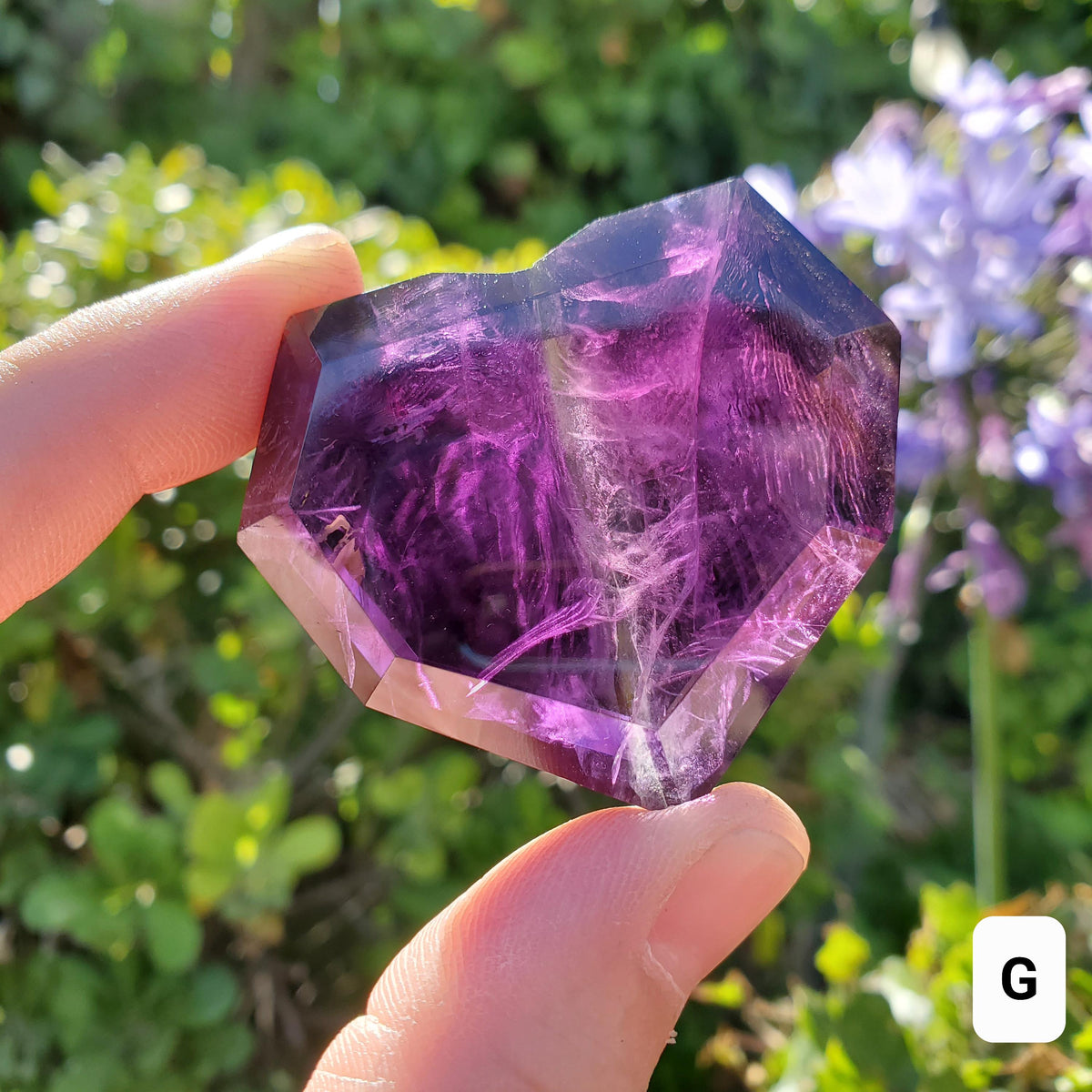 High Quality Faceted Amethyst Heart - Calming, Energetic Protection, Positivity, Connection - Purple Heart Carving Crystal Healing Gemstones