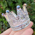 Crown Glass Stand | Will Hold Any 2" to 4" Sphere - Stand ONLY - Crystal Ball Stand Holder Display for Trinkets - With or without Aura