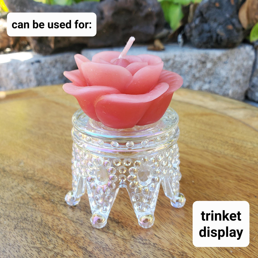 Crown Glass Stand | Will Hold Any 2" to 4" Sphere - Stand ONLY - Crystal Ball Stand Holder Display for Trinkets - With or without Aura