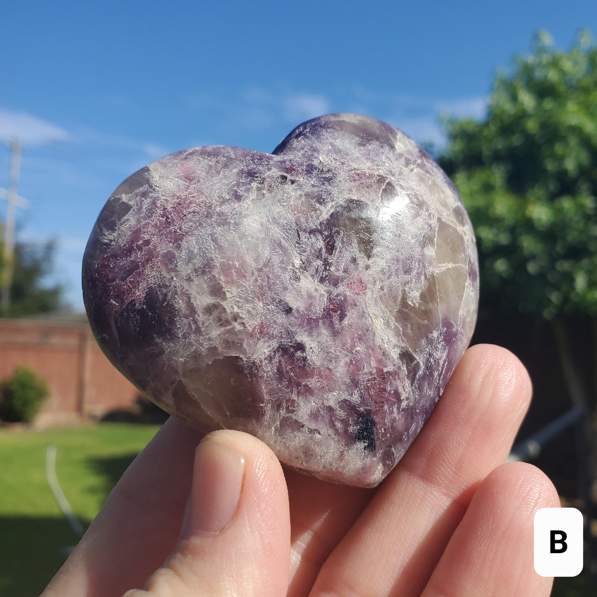 Unicorn Stone Heart - Supportive, Calm, Emotional Healing, Grounding - Pink Tourmaline, Lepidolite, Smokey Quartz and Cleavelandite