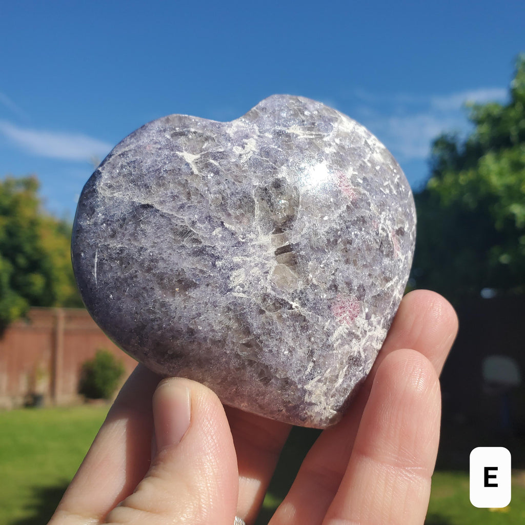 Unicorn Stone Heart - Supportive, Calm, Emotional Healing, Grounding - Pink Tourmaline, Lepidolite, Smokey Quartz and Cleavelandite