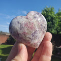 Unicorn Stone Heart - Supportive, Calm, Emotional Healing, Grounding - Pink Tourmaline, Lepidolite, Smokey Quartz and Cleavelandite