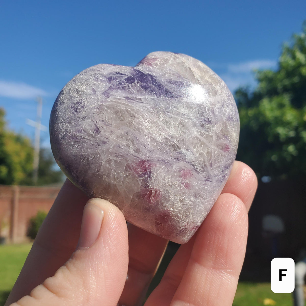 Unicorn Stone Heart - Supportive, Calm, Emotional Healing, Grounding - Pink Tourmaline, Lepidolite, Smokey Quartz and Cleavelandite