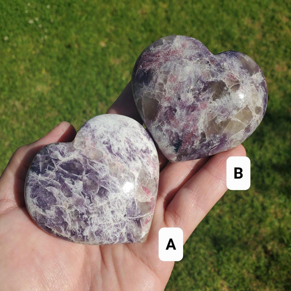 Unicorn Stone Heart - Supportive, Calm, Emotional Healing, Grounding - Pink Tourmaline, Lepidolite, Smokey Quartz and Cleavelandite