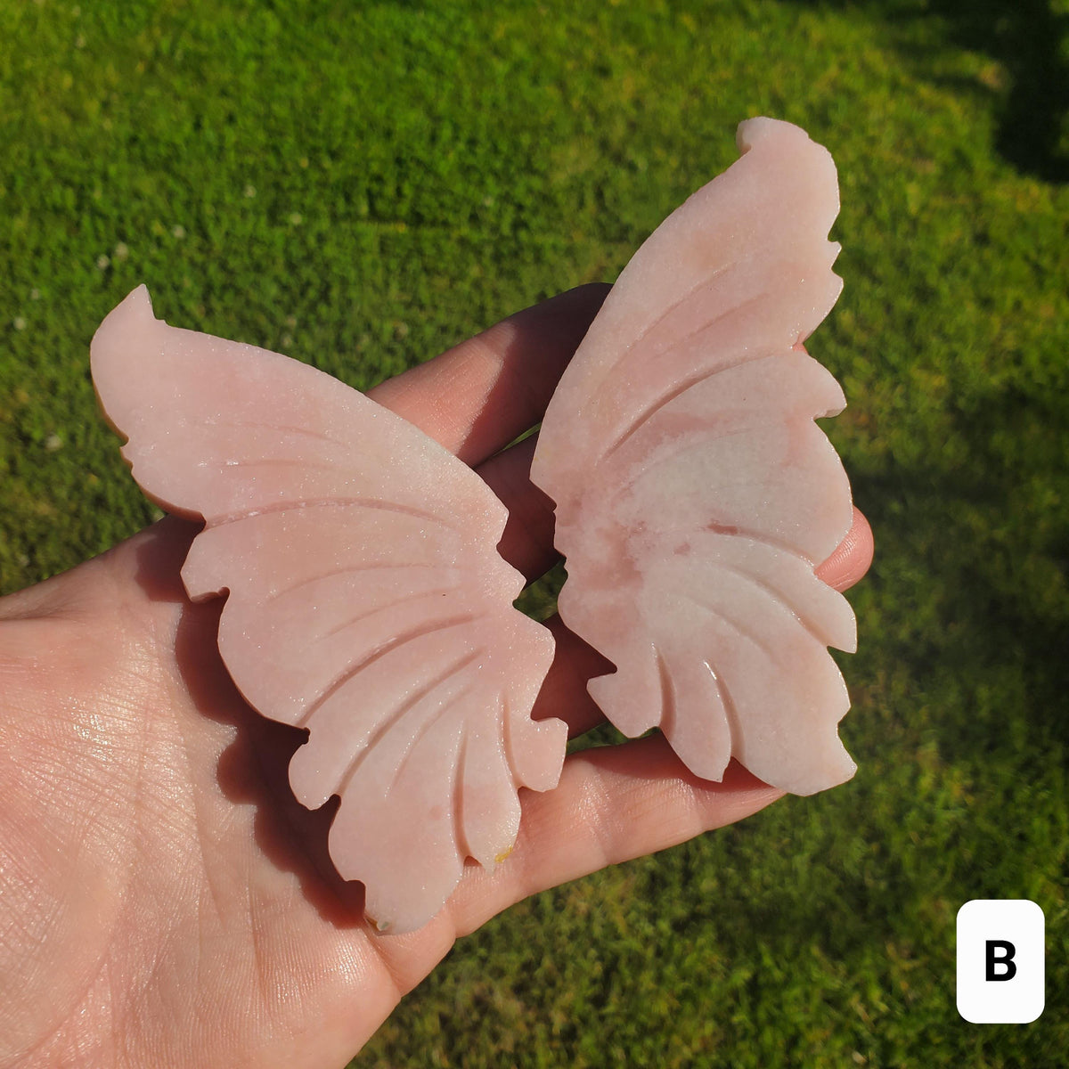 Pink Opal Butterfly - Activates Heart Chakra, Strengthens Connection To Yourself, Individuality - Pink Crystal Butterfly Carving