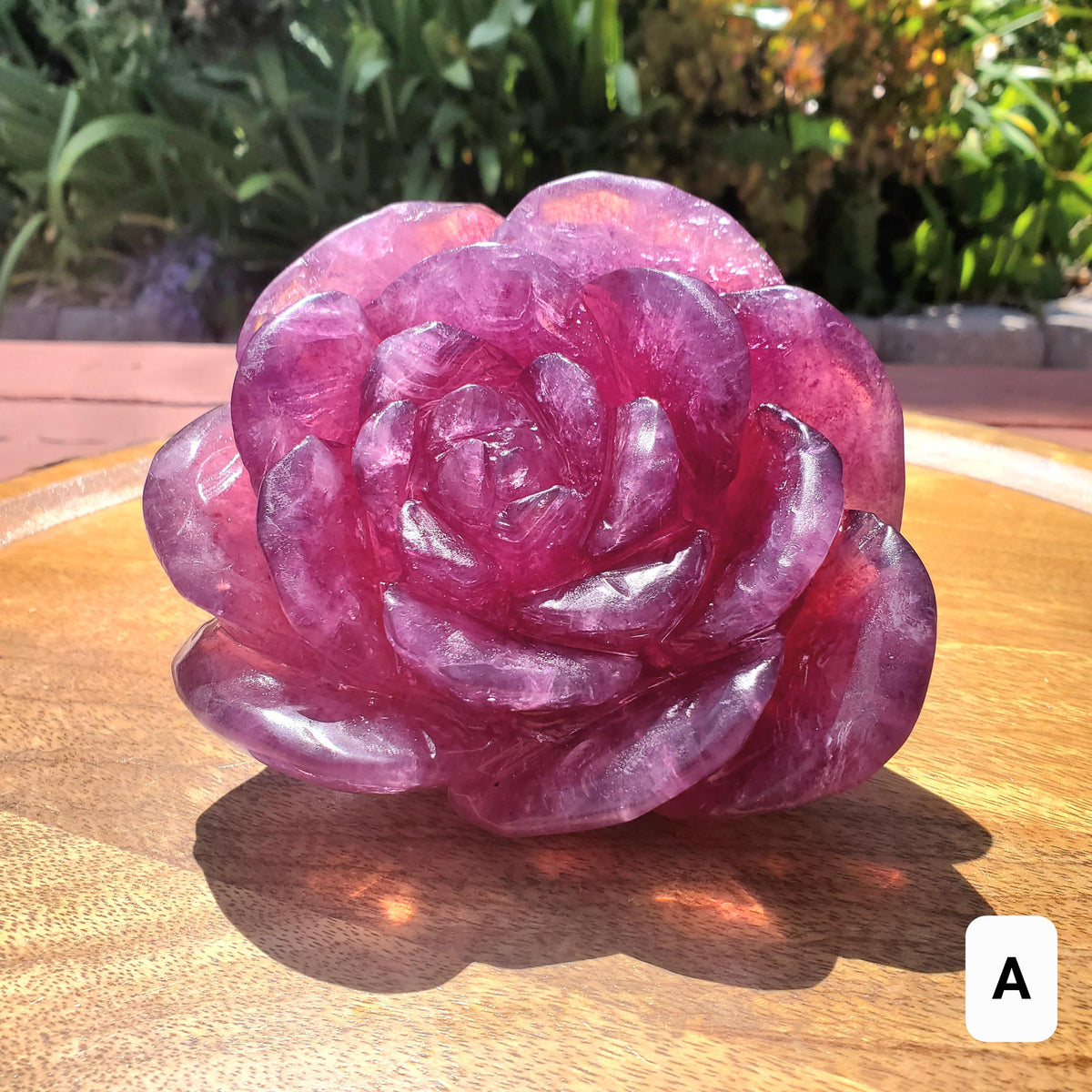Big Pink Purple Fluorite Flower Light - The Dream Crystal, Mental Concentration, Clears Negativity - Mica Fluorite Crystal Rose Statement