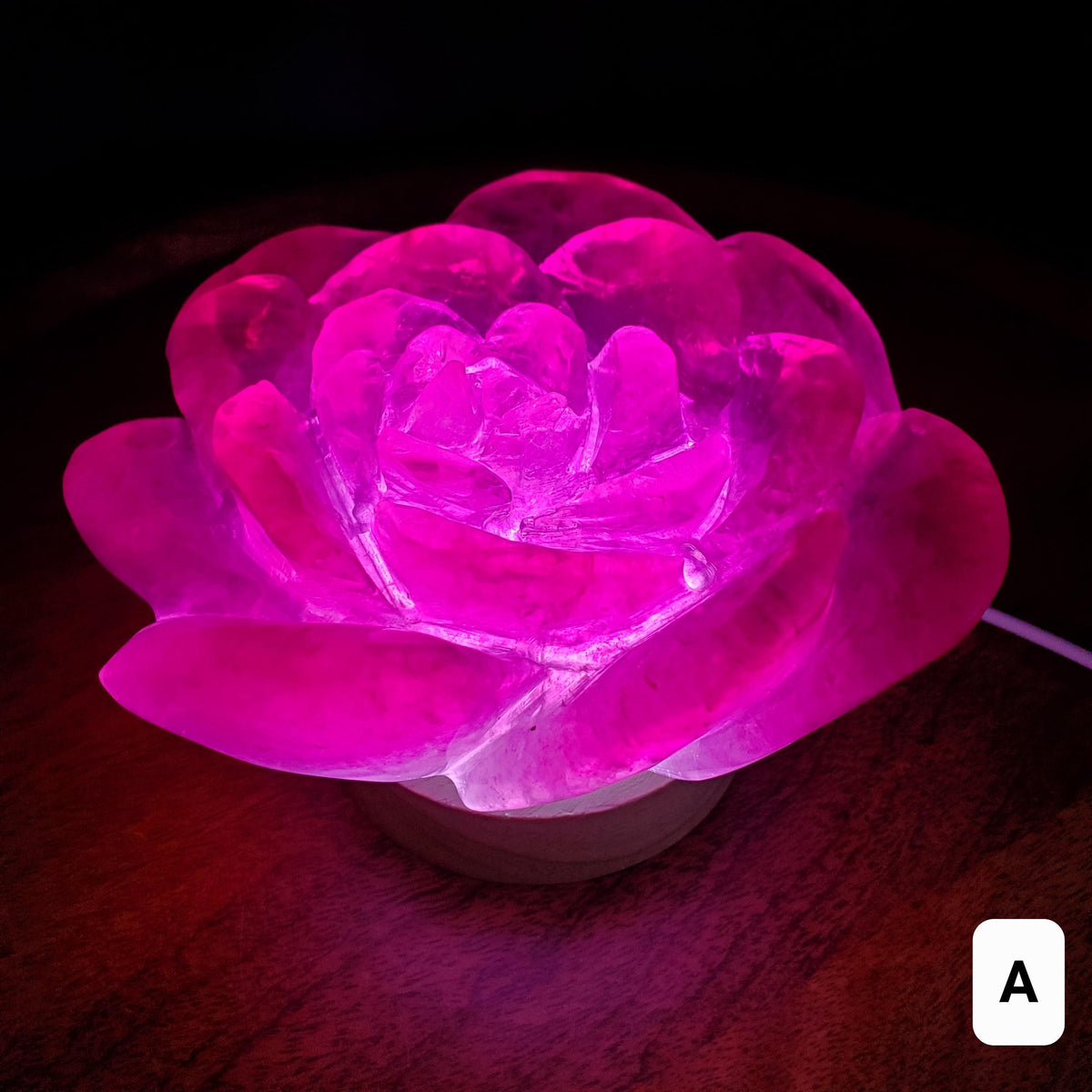 Big Pink Purple Fluorite Flower Light - The Dream Crystal, Mental Concentration, Clears Negativity - Mica Fluorite Crystal Rose Statement