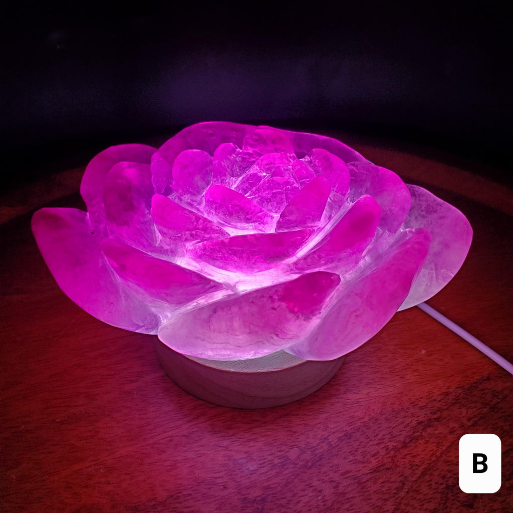 Big Pink Purple Fluorite Flower Light - The Dream Crystal, Mental Concentration, Clears Negativity - Mica Fluorite Crystal Rose Statement