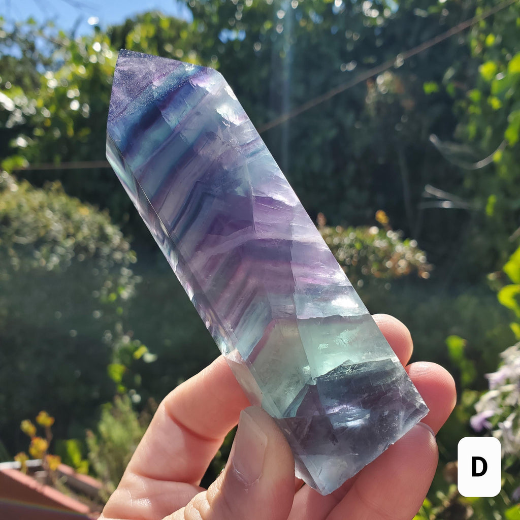 Rainbow Fluorite Tower - Mental Clarity, Stability, Concentration, Energetic Protection - Fluorite Healing Balancing Crystals Gemstones