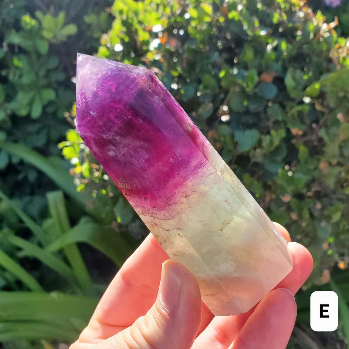 Rainbow Fluorite Tower - Stability, Concentration, Protection - Purple Banded Fluorite Crystal Point Healing Gemstone