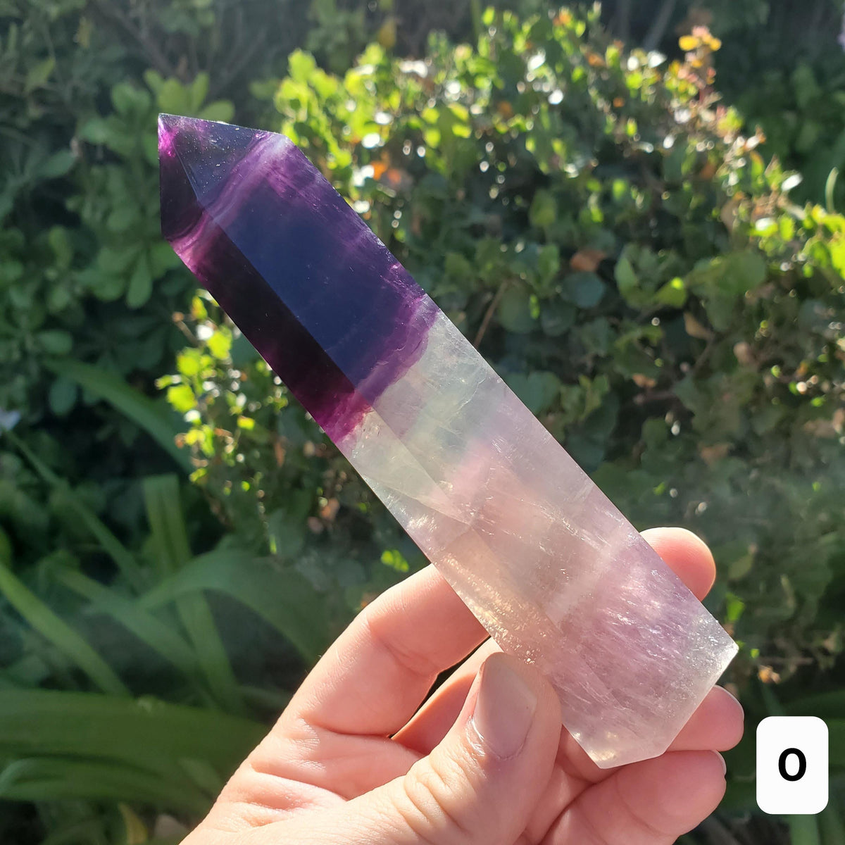 Rainbow Fluorite Tower - Stability, Concentration, Protection - Purple Banded Fluorite Crystal Point Healing Gemstone