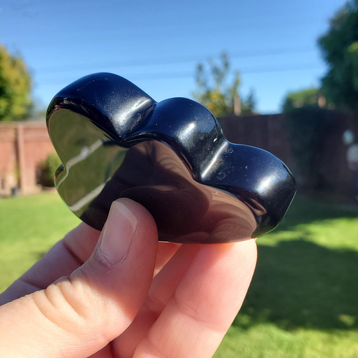 Obsidian Cloud - Self Reflection, Release Negative Energies - Standing Obsidian Black Cloud Carving Crystal Healing Gemstone