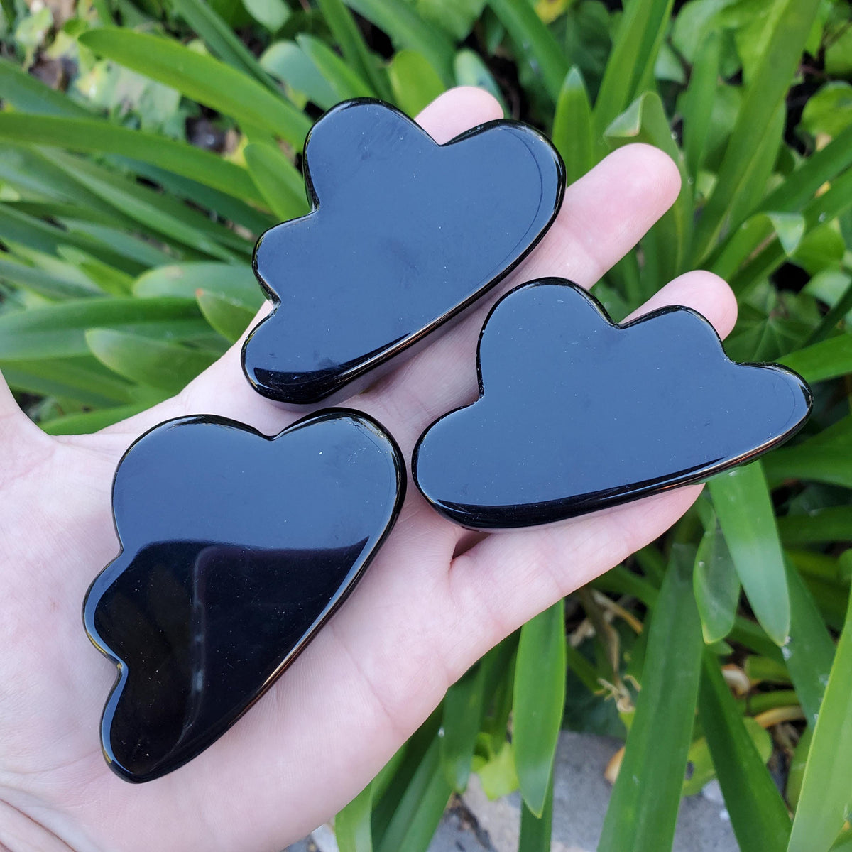 Obsidian Cloud - Self Reflection, Release Negative Energies - Standing Obsidian Black Cloud Carving Crystal Healing Gemstone