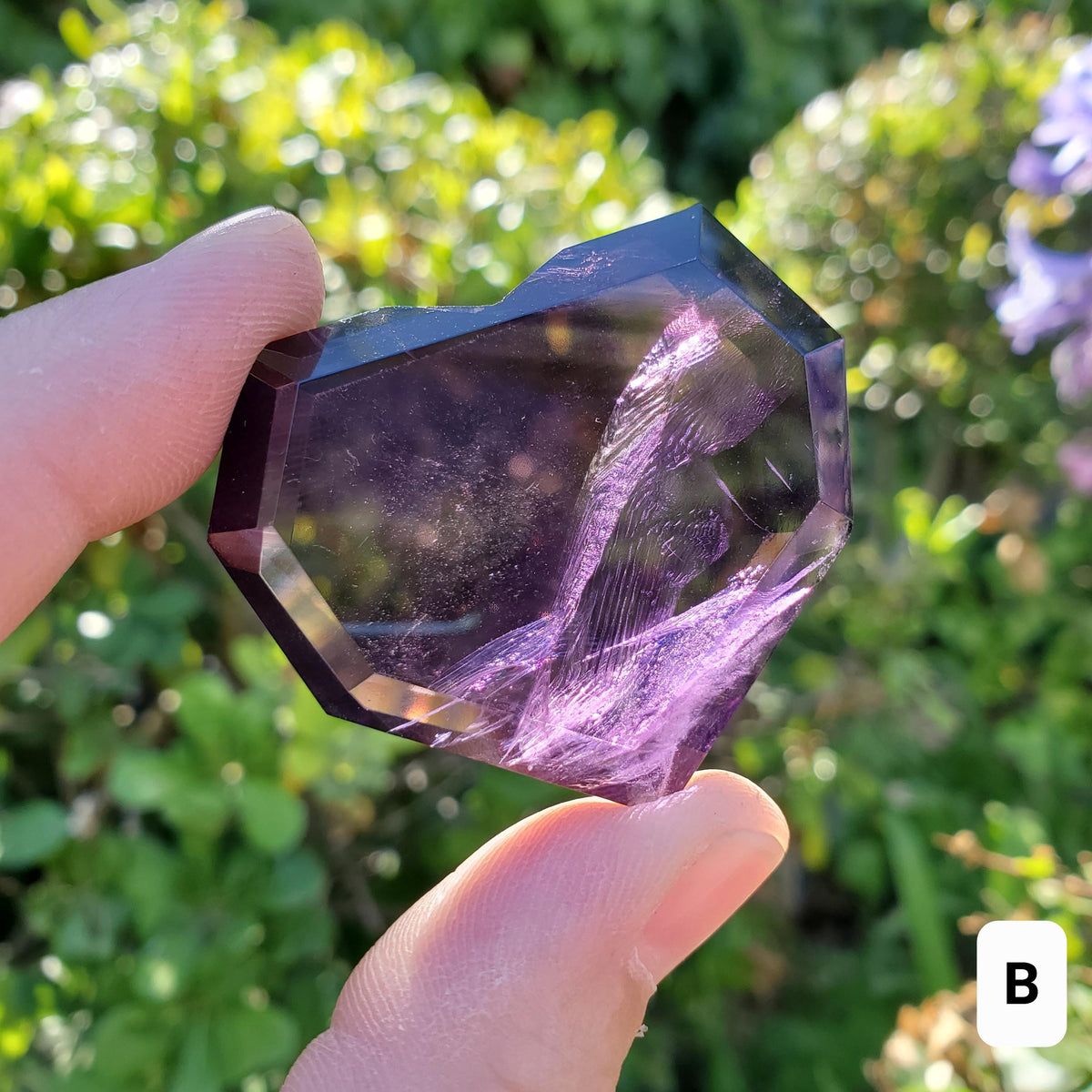 High Quality Faceted Amethyst Heart - Calming, Energetic Protection, Positivity, Connection - Purple Heart Carving Crystal Healing Gemstones