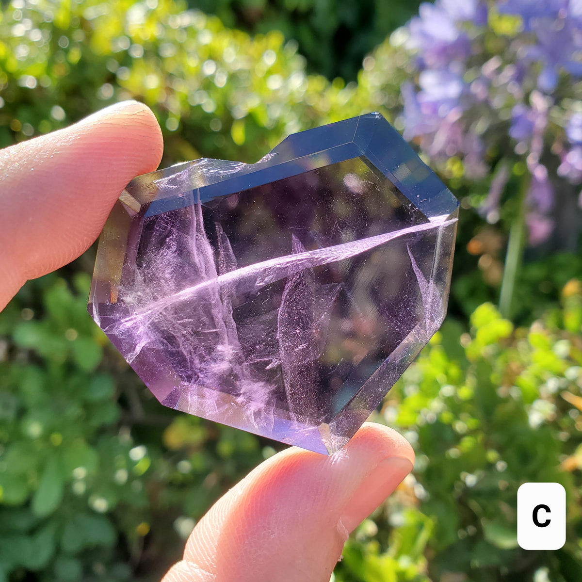High Quality Faceted Amethyst Heart - Calming, Energetic Protection, Positivity, Connection - Purple Heart Carving Crystal Healing Gemstones
