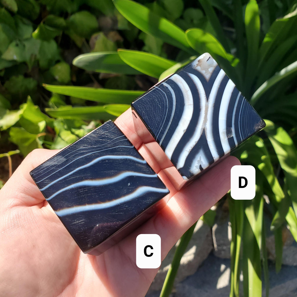 Banded Black Agate Cube - Grounding, Protection, Peace, Centering, New Beginnings - Agate Crystal Cube Healing Gemstone
