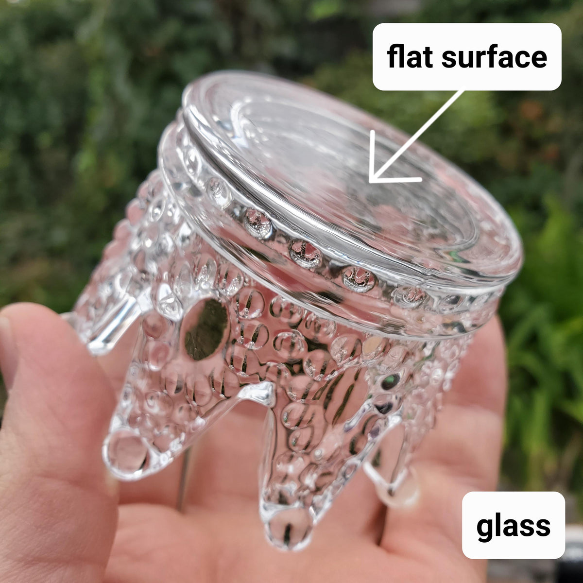 Crown Glass Stand | Will Hold Any 2" to 4" Sphere - Stand ONLY - Crystal Ball Stand Holder Display for Trinkets - With or without Aura