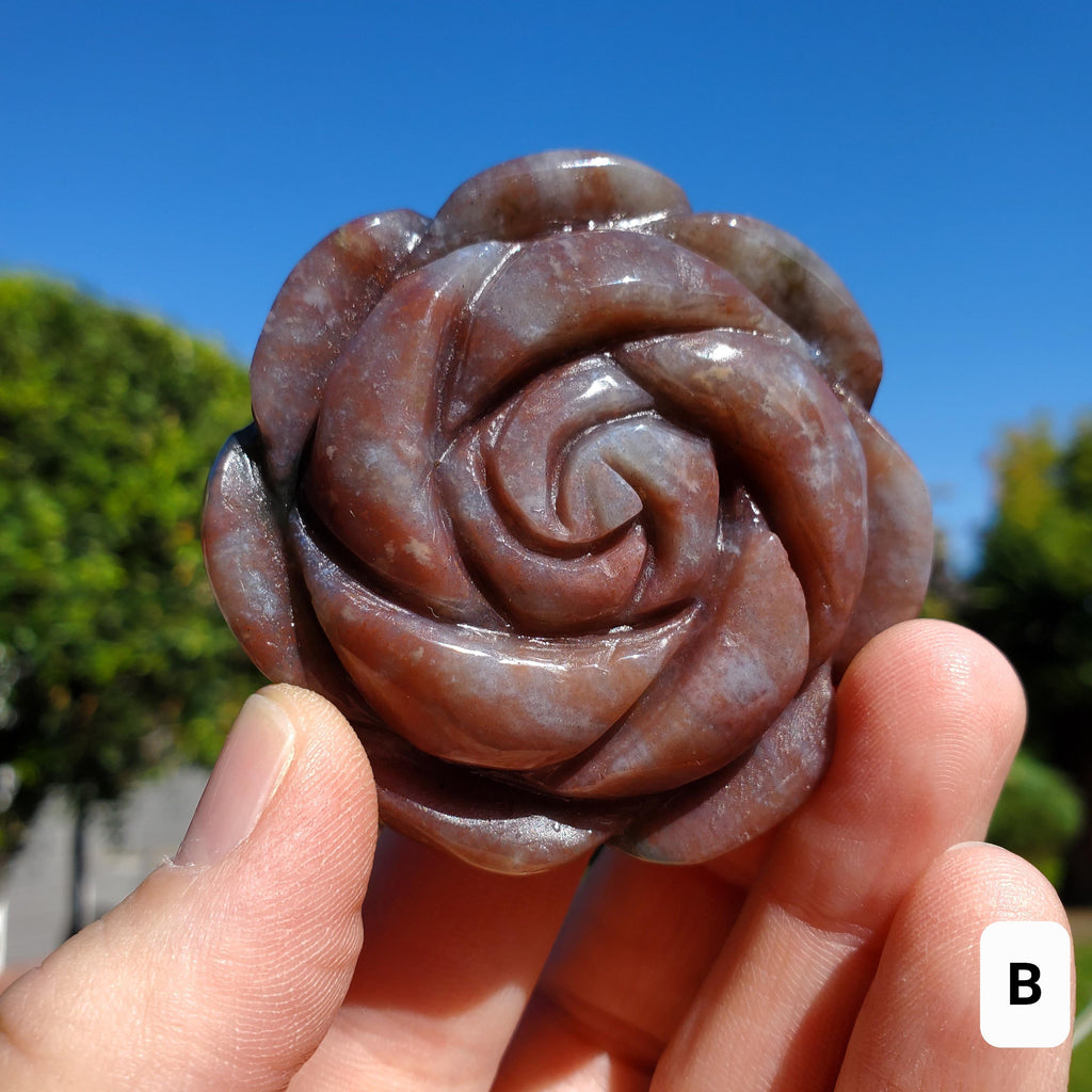 Ocean Jasper Flower - Strength, Renewal, Tranquility - Jasper Crystal Rose Carving Healing Crystals Gemstones