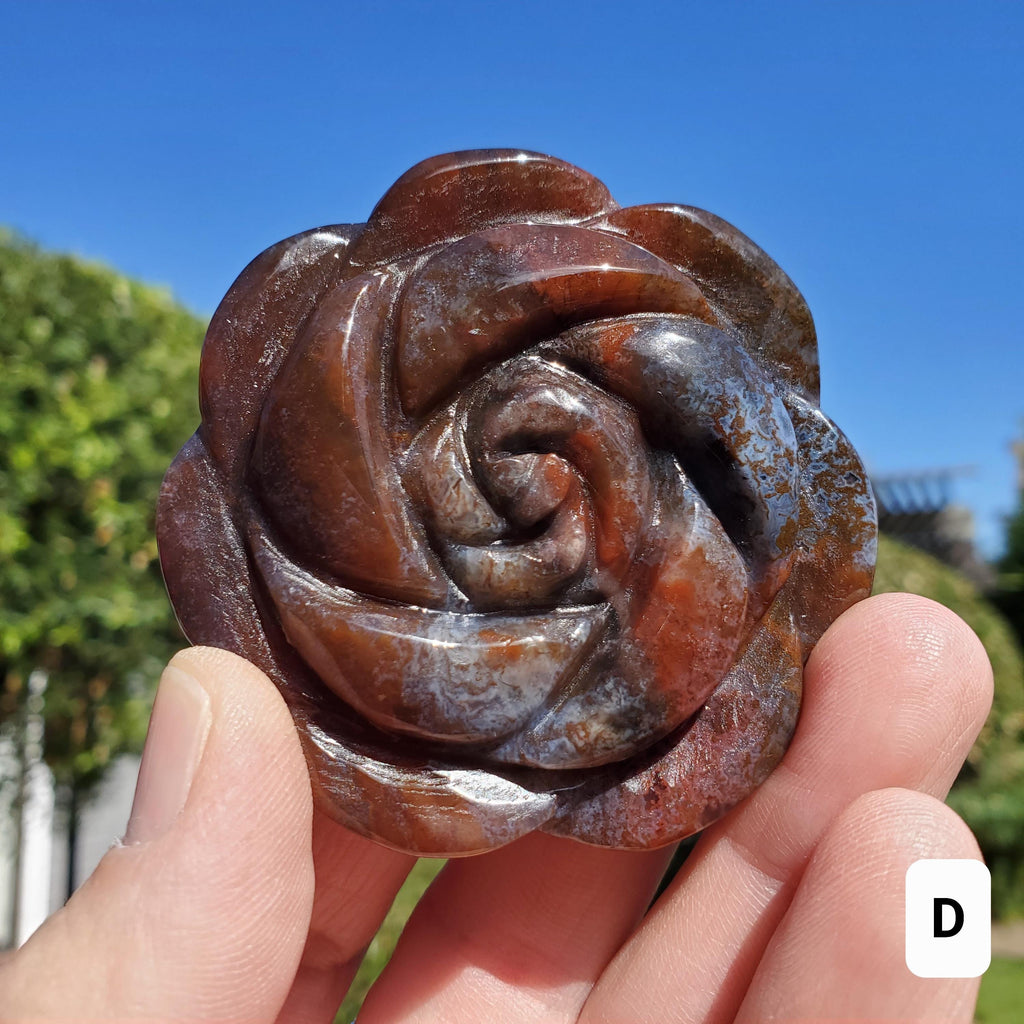 Ocean Jasper Flower - Strength, Renewal, Tranquility - Jasper Crystal Rose Carving Healing Crystals Gemstones