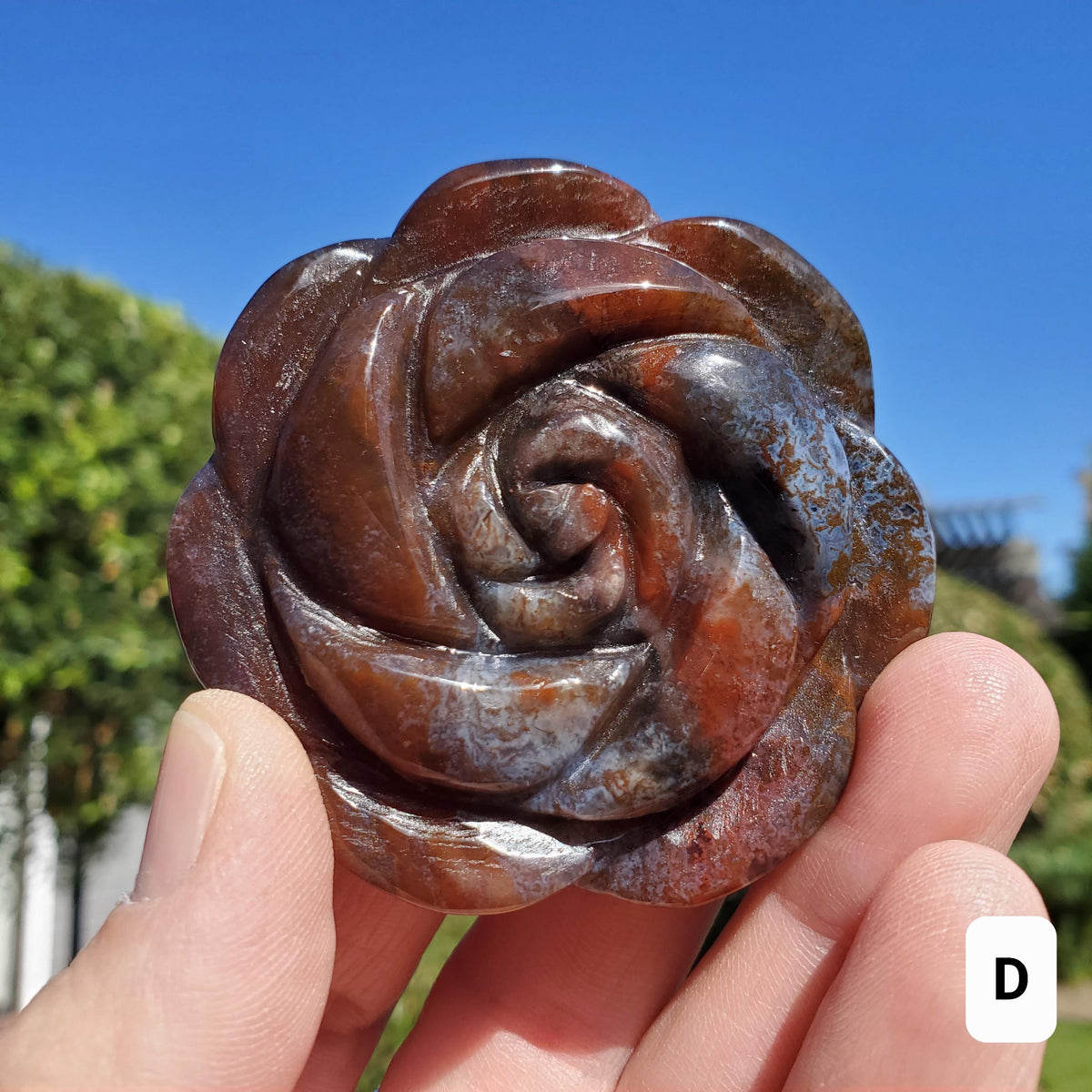 Ocean Jasper Flower - Strength, Renewal, Tranquility - Jasper Crystal Rose Carving Healing Crystals Gemstones